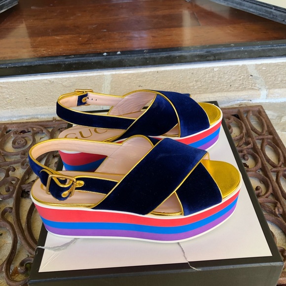 NIB Gucci Softy Velvet women’s platform sz 40 - Picture 7 of 8